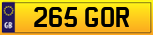 Buy number plate 265 GOR
