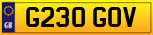 Buy number plate G230 GOV