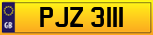 Buy number plate PJZ 3111